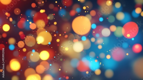 Abstract Bokeh Background with Colorful Lights