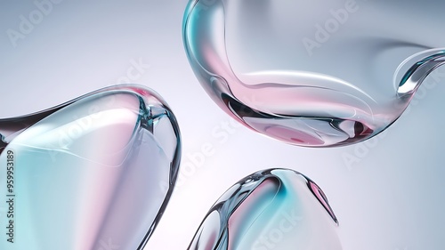 Wavy Glass Shapes Background photo