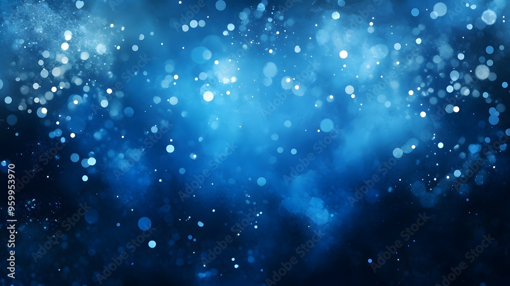 Fototapeta premium Abstract Blue Bokeh Background with Sparkles