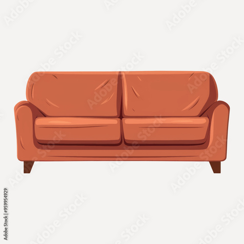 Comfortable modern orange sofa