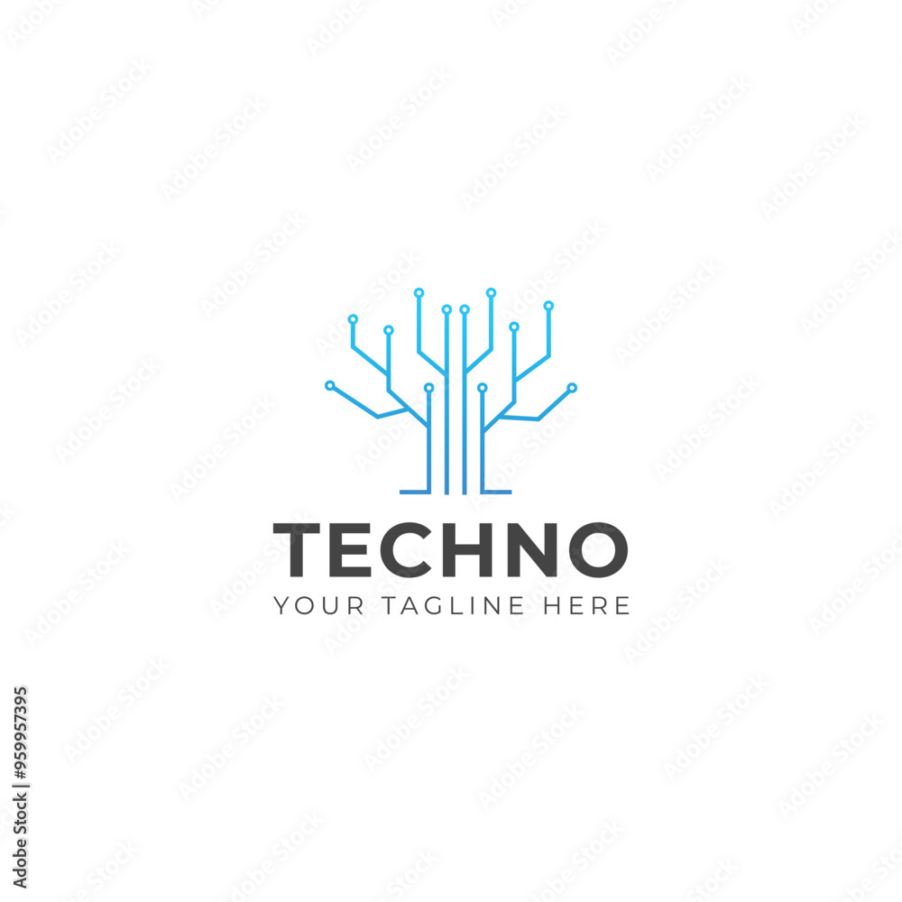 Creative Technology Tree logo design template Creative Technology Tree logo design template