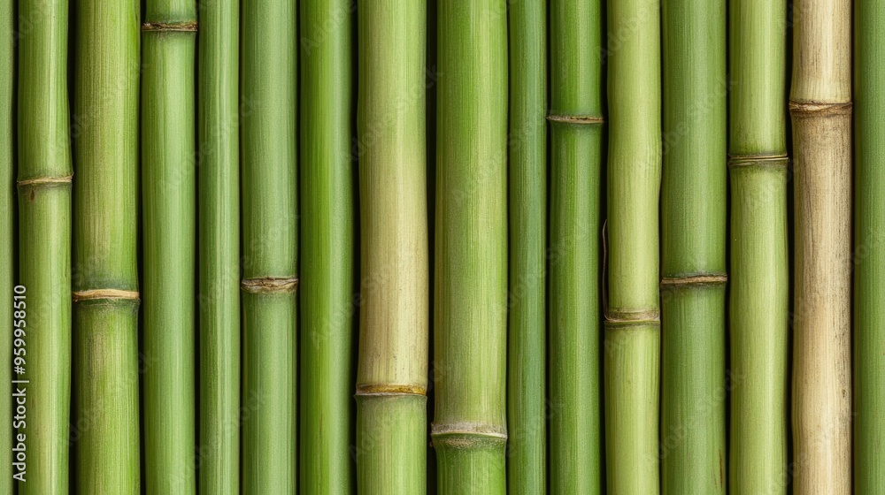 The lush green bamboo stems are densely arranged, creating a serene, abstract backdrop perfect for various design purposes or as a calming wallpaper SEAMLESS PATTERN