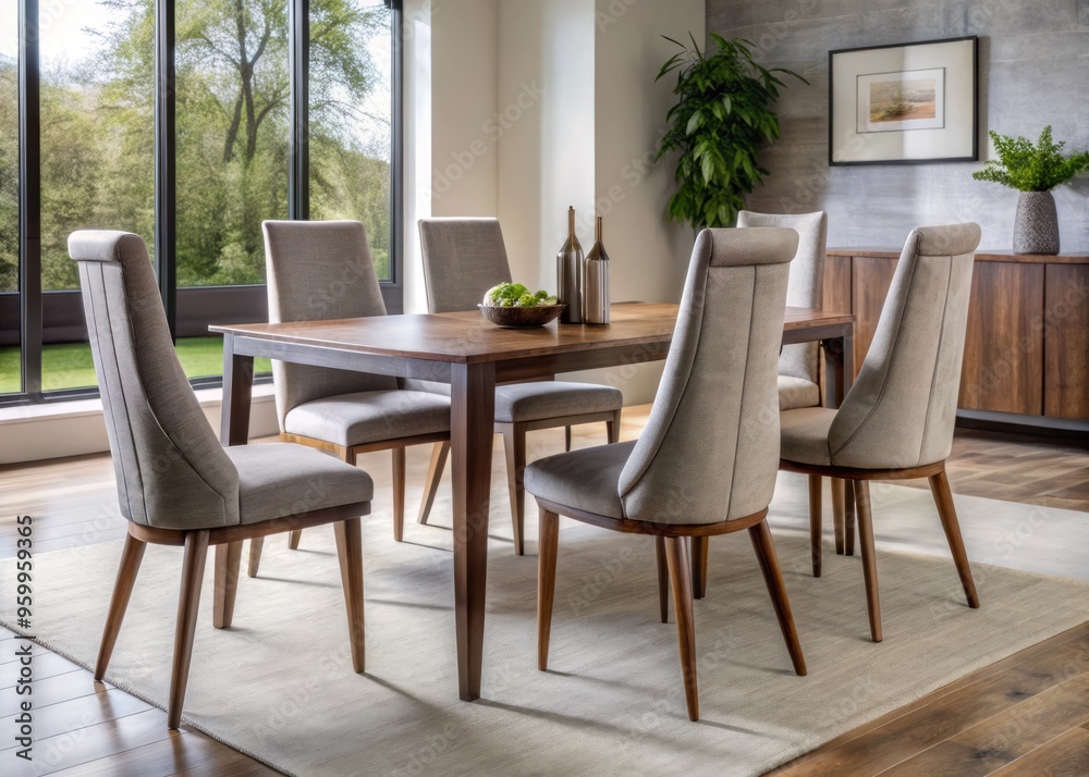 Stylish modern dining chairs feature plush upholstery and sleek designs, creating a comfortable and polished Stylish modern dining chairs feature plush upholstery and sleek designs, creating a comfortable and polished