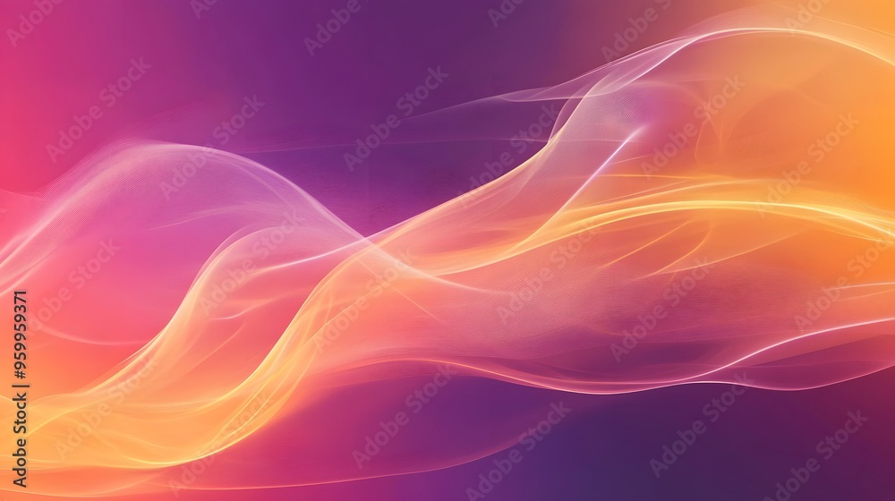 Fototapeta premium Abstract Background with Swirling Lines in Pink Orange and Yellow Hues
