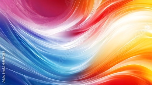 Abstract Colorful Swirling Background with Curved Lines and Vibrant Hues