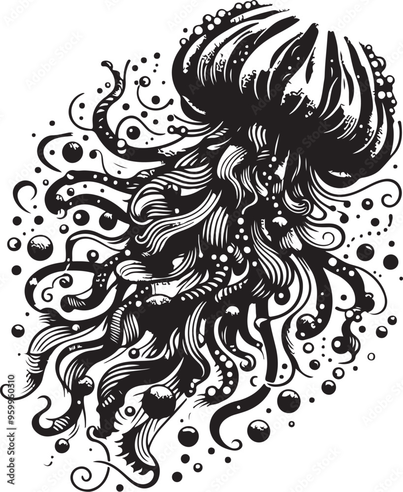 Fototapeta premium Jellyfish vector design clipart flat style artwork