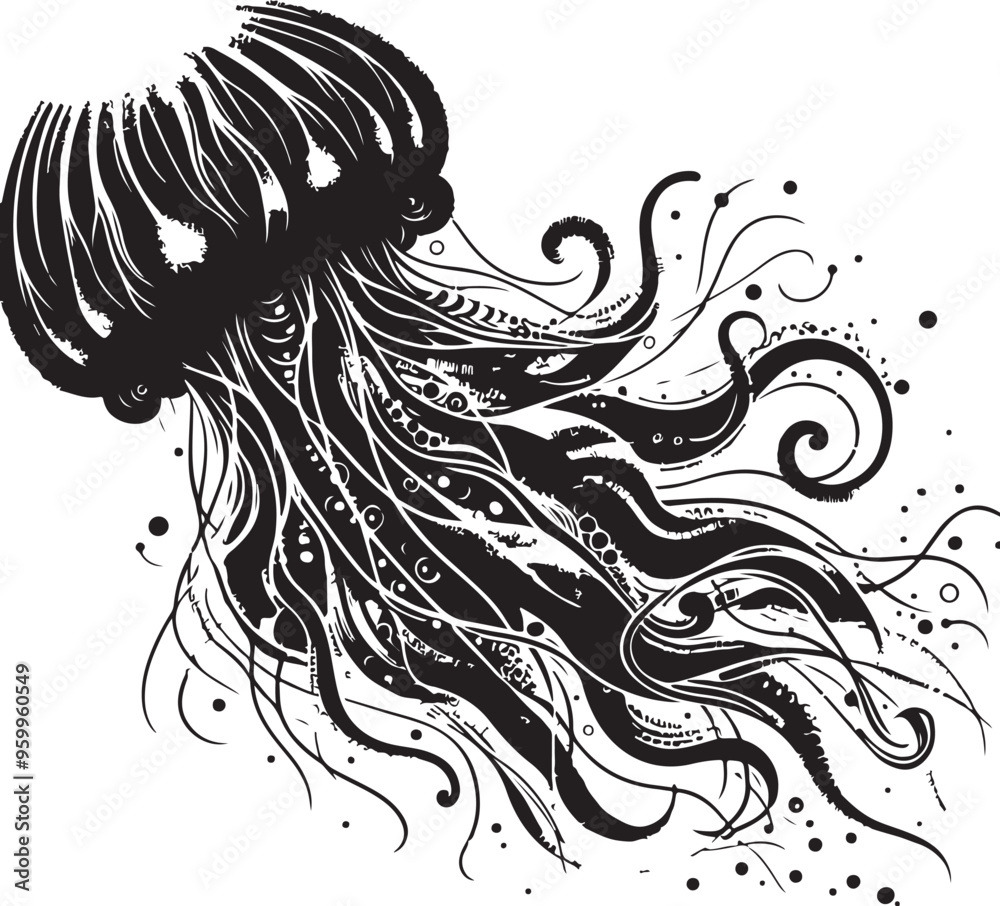 Naklejka premium Jellyfish vector design clipart flat style artwork