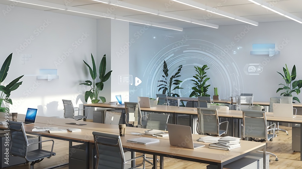 Fototapeta premium Modern office and communication network concept. Statistics of business. Management strategy.