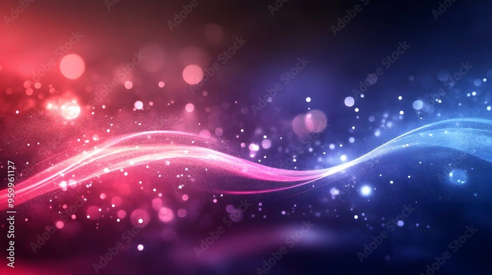 Obraz premium Abstract Pink and Blue Bokeh Background with Swirls and Glitter