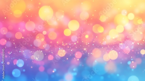 Abstract Blurred Bokeh Background with Colorful Lights and Glitter