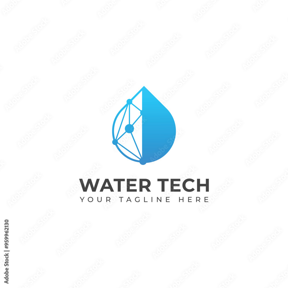 Creative Water technology logo design template Creative Water technology logo design template