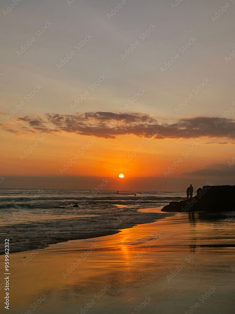 Naklejka premium Sunset in Canggu, Bali