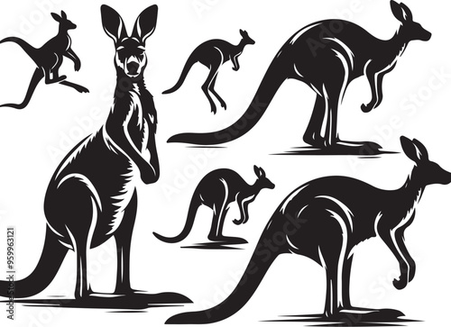 kangaroo vector design clipart flat style artwork photo