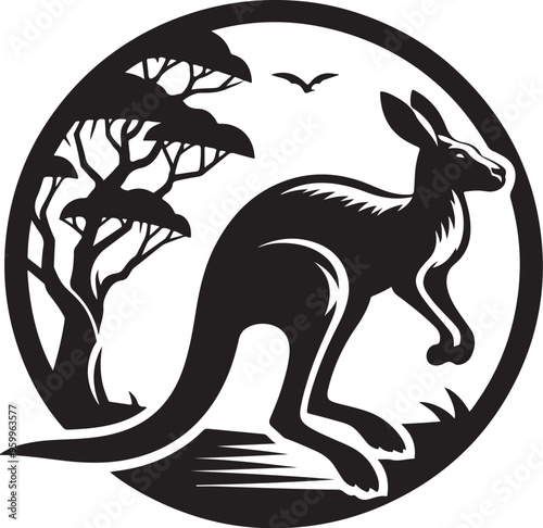 kangaroo vector design clipart flat style artwork photo