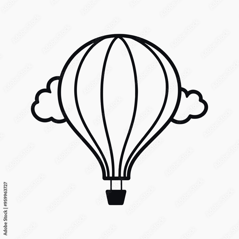 Obraz premium Hot air balloon with clouds