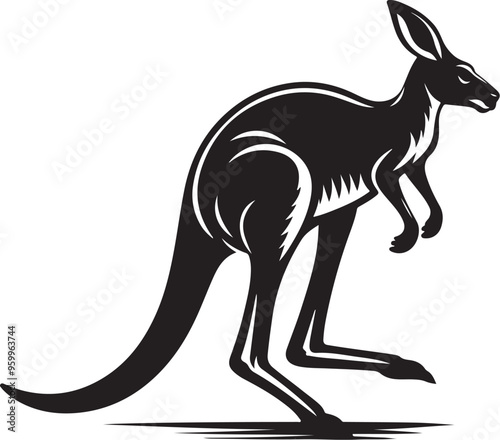 kangaroo vector design clipart flat style artwork photo