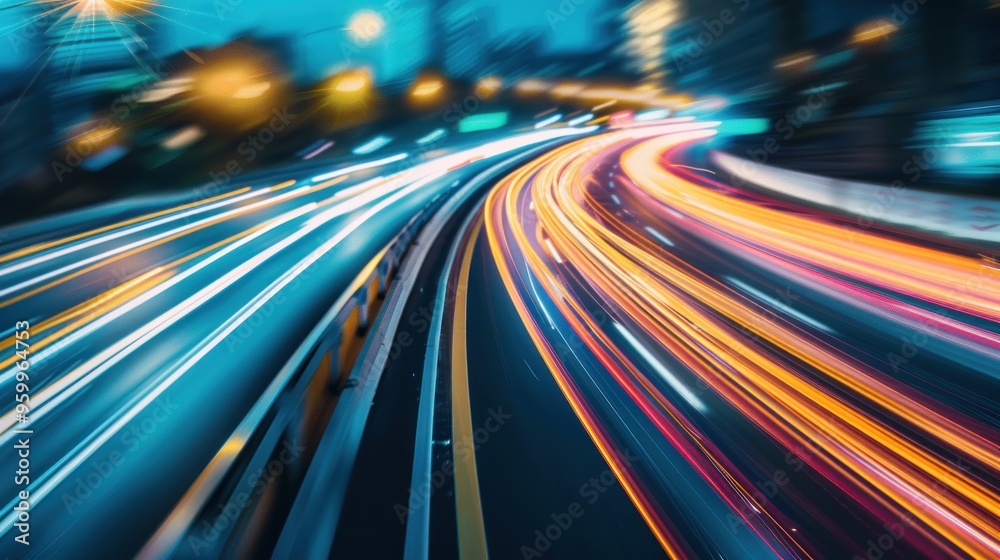 Obraz premium speed of light line, data transfer,