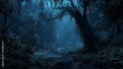 Haunted Woods in First-Person View: Whispering Trees Create a Dark, Moody Atmosphere