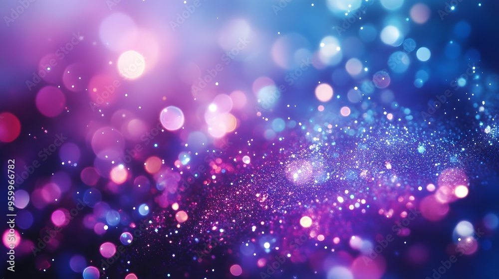 Abstract Purple and Blue Bokeh Background with Glitter Abstract Purple and Blue Bokeh Background with Glitter