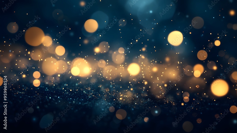 Abstract Blue and Gold Bokeh Background Abstract Blue and Gold Bokeh Background