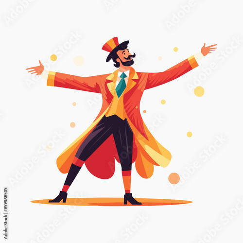 Colorful circus ringmaster illustration