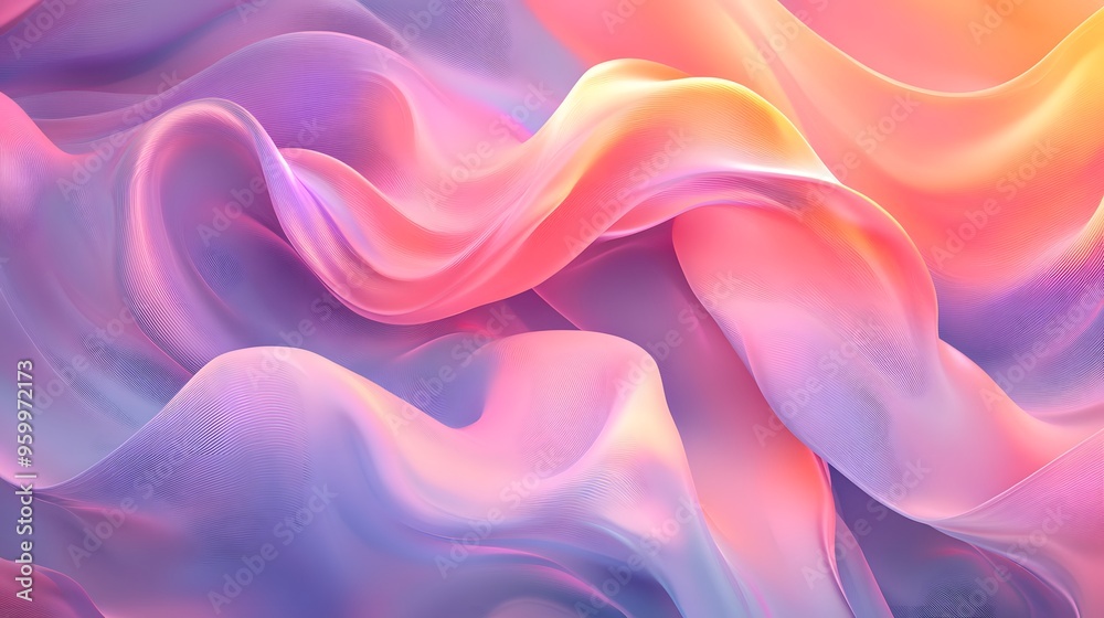Obraz premium Abstract Wavy Pink and Purple Background
