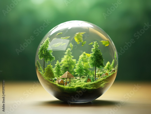 Miniature Landscape in a Glass Sphere