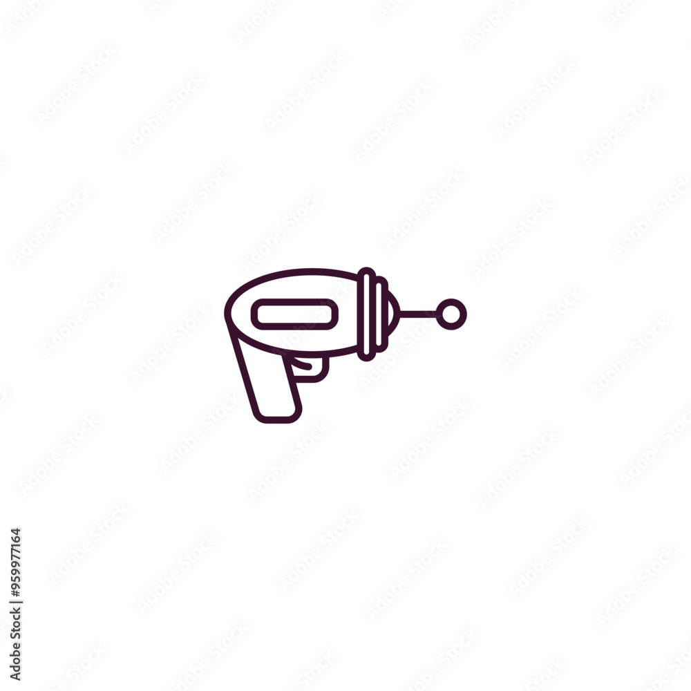 gun blaster outline icon. Linear vector from astronomy concept. Thin line gun blaster icon isolated on white background gun blaster outline icon. Linear vector from astronomy concept. Thin line gun blaster icon isolated on white background