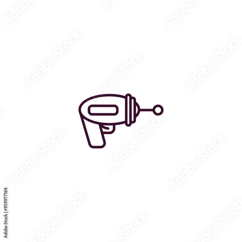 gun blaster outline icon. Linear vector from astronomy concept. Thin line gun blaster icon isolated on white background
