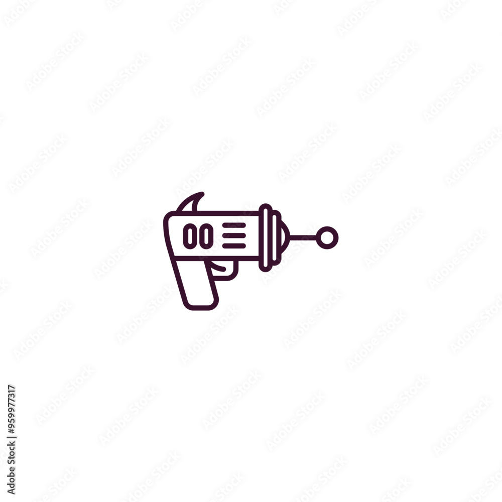 laser gun outline icon. Linear vector from astronomy concept. Thin line laser gun icon isolated on white background laser gun outline icon. Linear vector from astronomy concept. Thin line laser gun icon isolated on white background