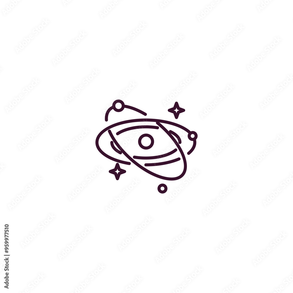 galaxy outline icon. Linear vector from astronomy concept. Thin line galaxy icon isolated on white background