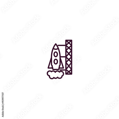 spaceport outline icon. Linear vector from astronomy concept. Thin line spaceport icon isolated on white background