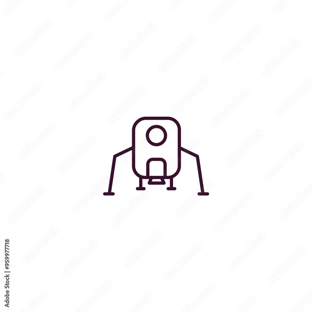 Obraz premium lander outline icon. Linear vector from astronomy concept. Thin line lander icon isolated on white background