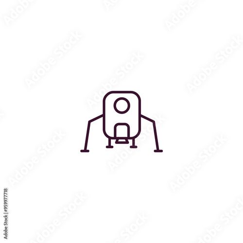 lander outline icon. Linear vector from astronomy concept. Thin line lander icon isolated on white background