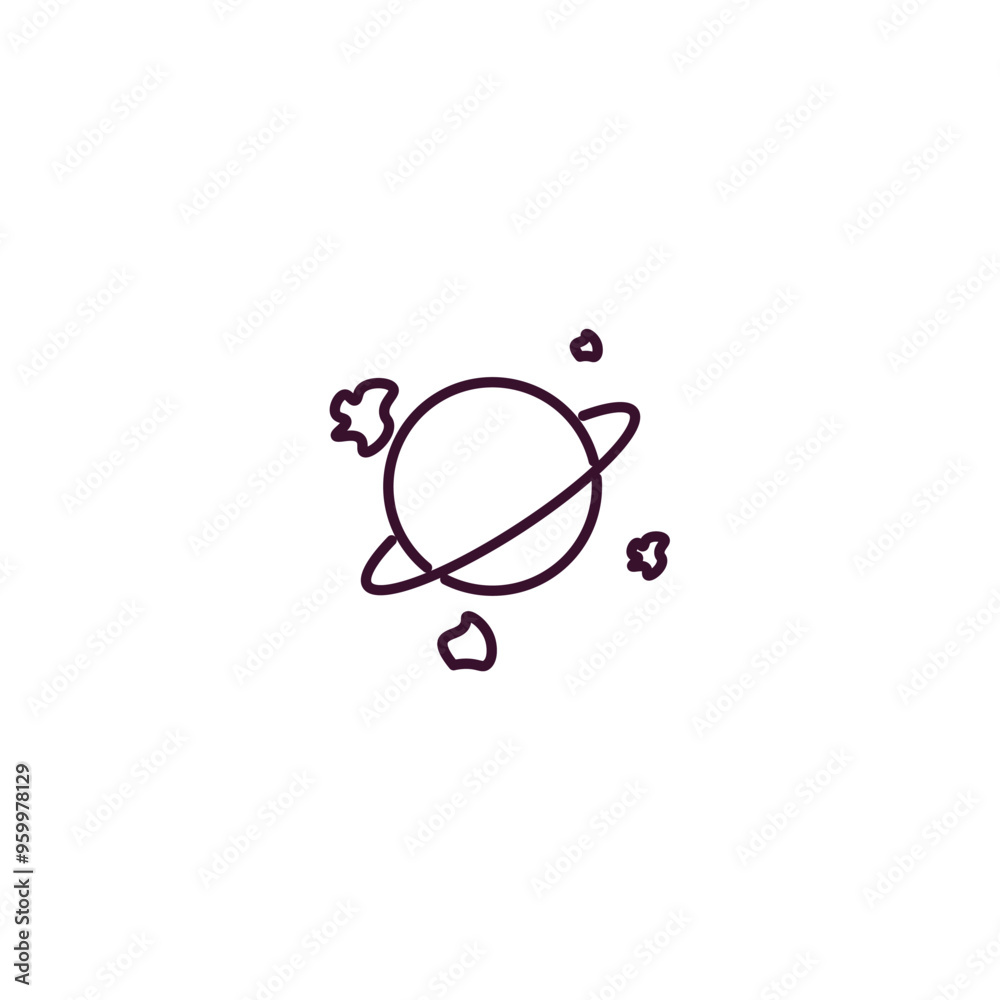 space junk outline icon. Linear vector from astronomy concept. Thin line space junk icon isolated on white background space junk outline icon. Linear vector from astronomy concept. Thin line space junk icon isolated on white background