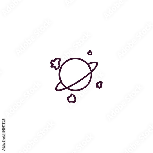 space junk outline icon. Linear vector from astronomy concept. Thin line space junk icon isolated on white background