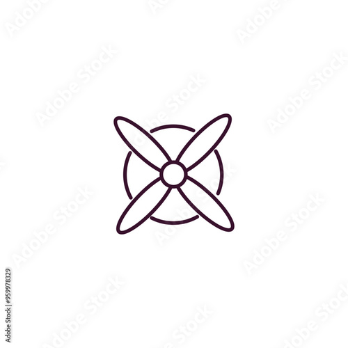 airscrew outline icon. Linear vector from astronomy concept. Thin line airscrew icon isolated on white background