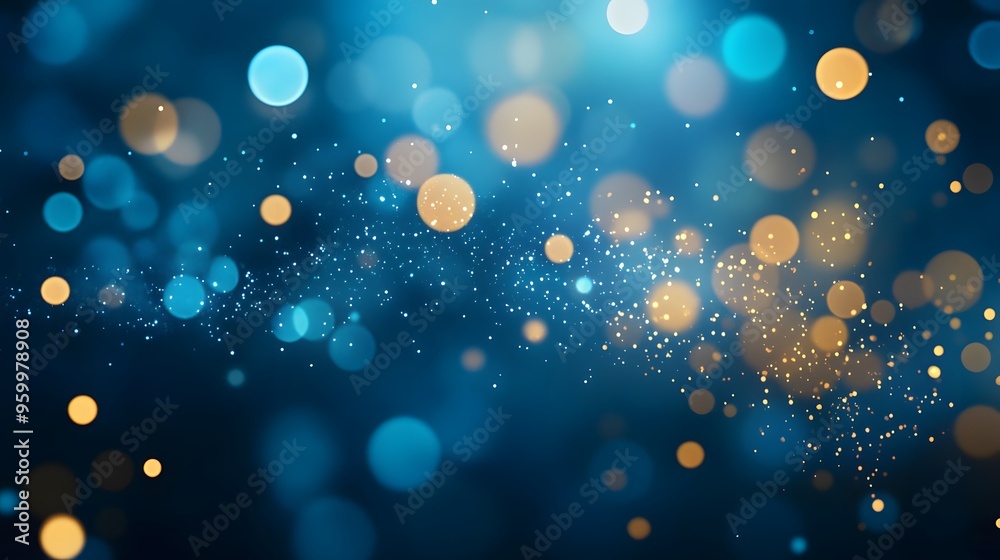 Abstract Blue and Gold Bokeh Background Abstract Blue and Gold Bokeh Background