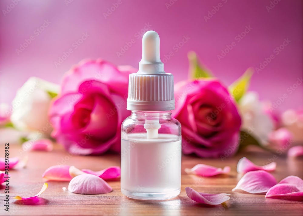 * A delicate pink hue fills the frame as the camera zooms in on eye drops suspended in * A delicate pink hue fills the frame as the camera zooms in on eye drops suspended in