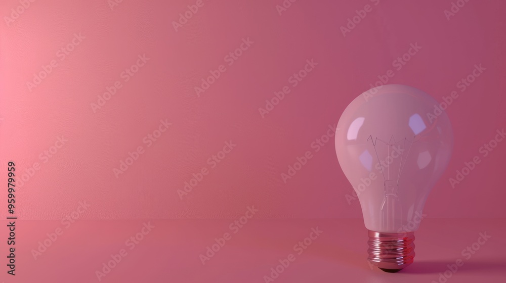 Lightbulb on Pink Background Lightbulb on Pink Background