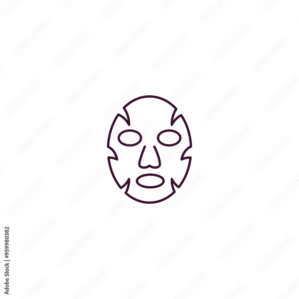 Fototapeta premium face mask outline icon. Linear vector from beauty concept. Thin line face mask icon isolated on white background