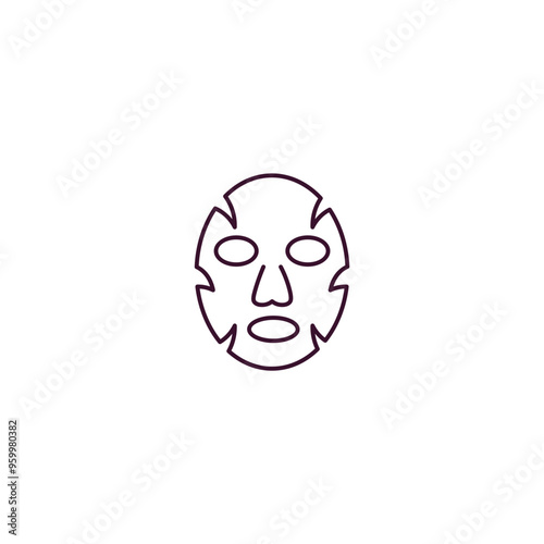 face mask outline icon. Linear vector from beauty concept. Thin line face mask icon isolated on white background