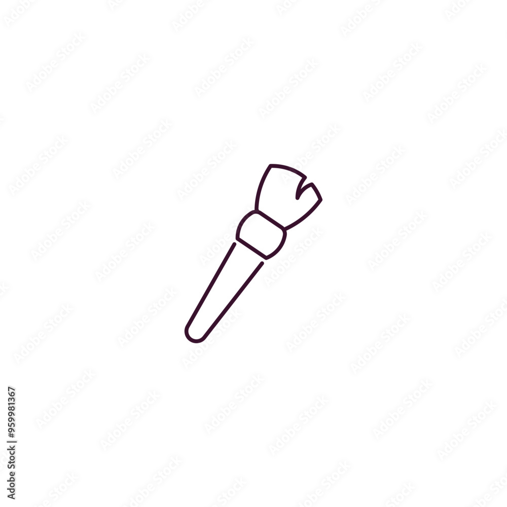 makeup brush outline icon. Linear vector from beauty concept. Thin line makeup brush icon isolated on white background