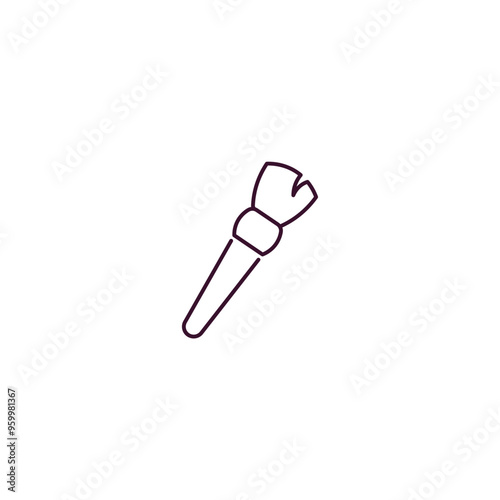makeup brush outline icon. Linear vector from beauty concept. Thin line makeup brush icon isolated on white background