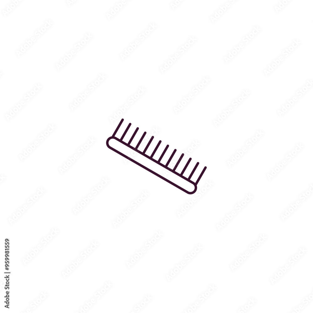 inclined comb outline icon. Linear vector from beauty concept. Thin line inclined comb icon isolated on white background inclined comb outline icon. Linear vector from beauty concept. Thin line inclined comb icon isolated on white background