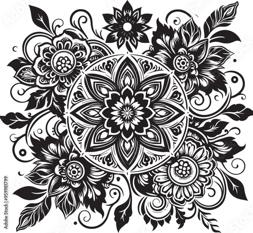 mandala vector design clipart flat style artwork