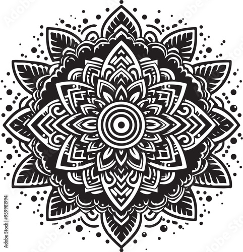 mandala vector design clipart flat style artwork photo