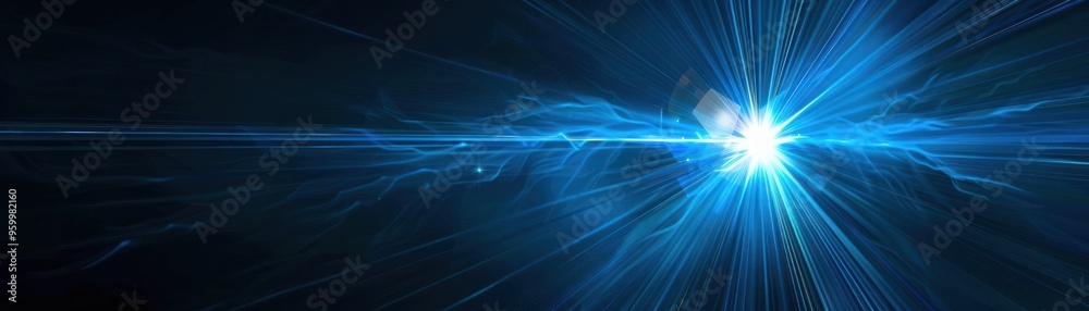 blue light shine beam explosion from one point expanse bright horizontal blue light shine beam explosion from one point expanse bright horizontal