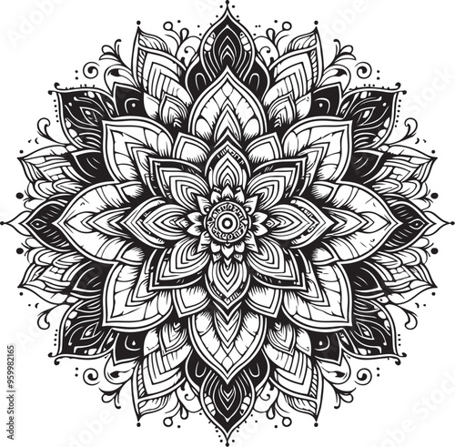 mandala vector design clipart flat style artwork photo