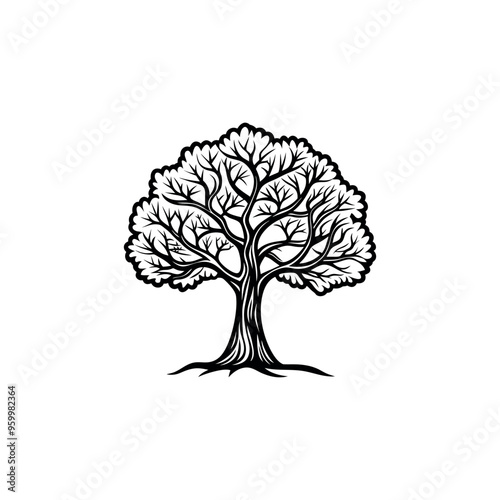 colorful and black tree vector illustration design